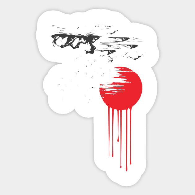 Bleeding sun Sticker by Rojokin